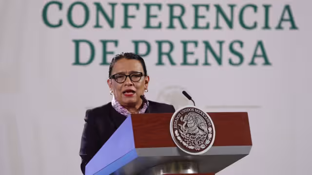 Rosa Icela Rodríguez, titular de la Secretaría de Seguridad y Protección Ciudadana, en conferencia de prensa