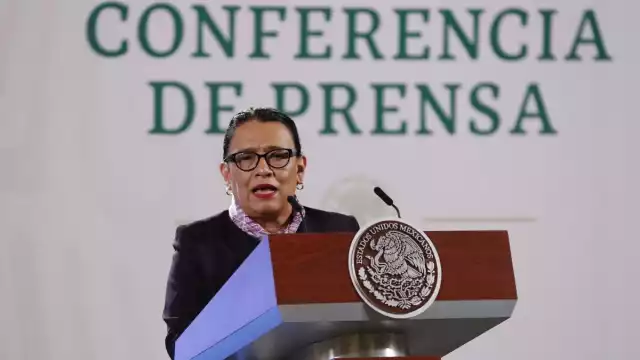Rosa Icela Rodríguez, titular de la Secretaría de Seguridad y Protección Ciudadana, en conferencia de prensa