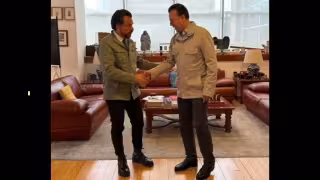 Zoé Robledo Aburto, director del IMSS, con el gobernador de Durango, Esteban Villegas Villarreal