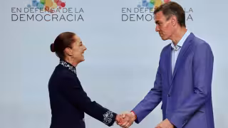 La presidenta Claudia Sheinbaum sostuvo un encuentro con el presidente del Gobierno español, Pedro Sánchez