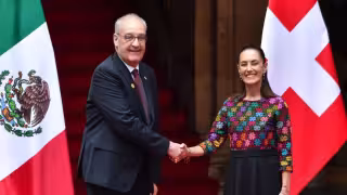 Guy Parmelin, presidente de la Confederación Suiza y Claudia Sheinbaum Pardo, presidenta de México