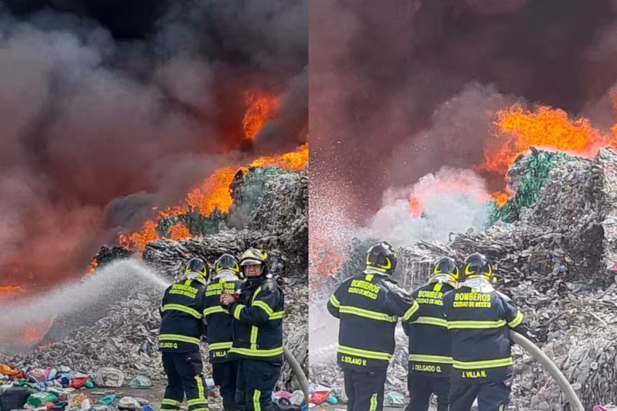 Incendio de una recicladora en Valle de Chalco, sin causar mala calidad ...