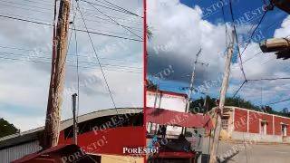 Mercado público de Bolonchén bajo amenaza por poste deteriorado de la CFE