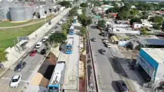 Las unidades del IE-TRAM salieron por primera vez de su estación en La Plancha y arribaron a la estación del Tren Maya en Teya