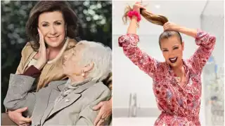 Eva Mange, abuela de Thalía y de Laura Zapata llegó a la edad de 104 años, por lo que sus nietas la celebraron en grande