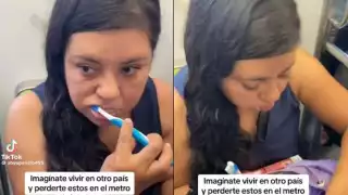 Al parecer a la mujer no le dio tiempo de lavarse los dientes en su propia casa