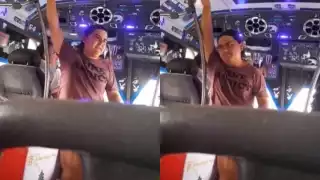 Al hombre no le quedó más que bajarse del camión