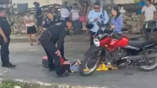 Los agentes estatales retuvieron al motociclista, en espera del perito de tránsito para el deslinde de responsabilidades