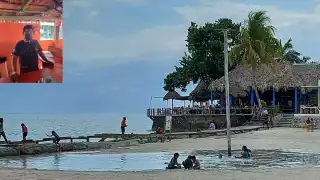 Jesús López (recuadro), encargado de un restaurante, dijo que este fin de semana tuvieron buenas ventas, pues llegó gente de Chetumal y hasta de Belice.