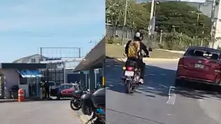 Pleito vial entre automovilista y motociclista termina en persecución y choque en Campeche