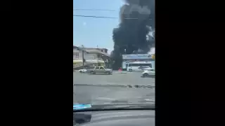 Persecución termina en incendio en Michoacán
