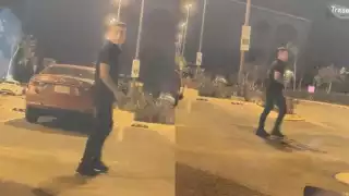 El daño a un Tesla en Plaza La Isla quedó grabado en video