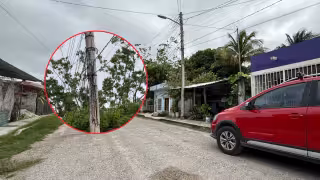 Vecinos de Champotón temen que poste de CFE colapse; denuncian que sus reportes son ignorados