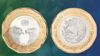 La moneda de 20 pesos fue acuñada en la Casa de Moneda de México