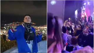 La noche de ayer se presentó Santa Fe Klan en la Feria de León, lo que provocó un caos y aglomeraciones pese a las medidas sanitarias establecidas por la pandemia de COVID-19