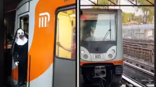 Un conductor del Metro se disfrazó de la terrorífica monja de la feria