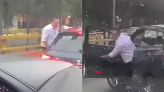 Buscan a conductor violento que agredió a otro automovilista en Río Churubusco