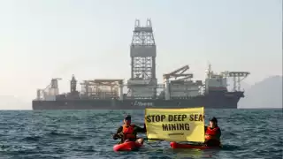 Greenpeace mostró una postura ante la llegada de un barco minero para perforación de aguas profundas