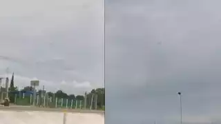 Algunos usuarios aseguran que era una parvada de aves migratorias que no podía avanzar por la fuerza del viento