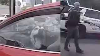 Rescate de perrito encerrado en un automóvil en plena ola de calor se hace viral en redes sociales