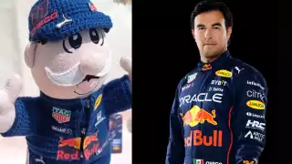 El peluche de Checo Pérez. Foto: Especial