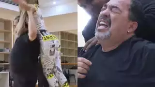 El momento de la lesión en el ensayo. Foto: Especial