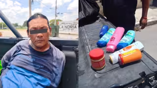 Hombre es detenido en Umán tras presunto robo en tienda de la colonia San Francisco