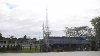 AMLO llegó a Mérida para la inauguración del parque de La Plancha