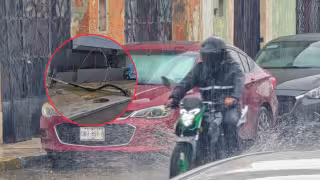 Intensa lluvia causa estragos en Campeche; cae poste de CFE y evacúan Sam's Club