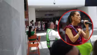 Cien personas esperan a Claudia Sheinbaum en la terminal cuatro del Aeropuerto Internacional de Cancún
