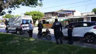 Carambola en Concordia deja motociclista lesionado y bloqueo parcial