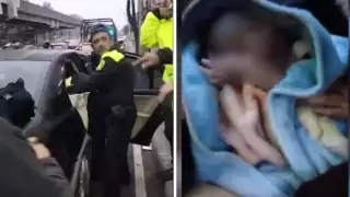 La mujer de 25 años comenzó con contracciones cuándo se iba al hospital