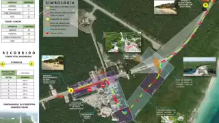 la Ruta alterna de salida comenzará en la entrada al estacionamiento de la Zona Arqueológica de Tulum