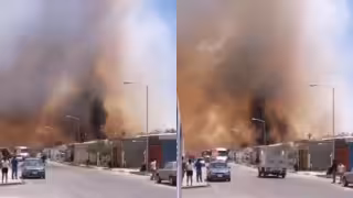 El incendio comenzó a llenar de humo las calles del fraccionamiento Gran San José de Kanasín