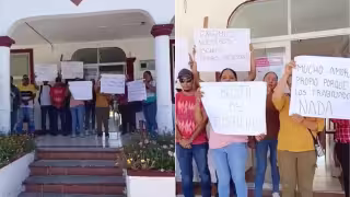 Sindicalizados de Mamantel protestan y exigen al Ayuntamiento de Carmen cumplir acuerdos laborales