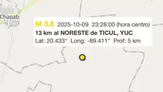 Protección Civil Yucatán descarta afectaciones por el sismo de 3.8 grados al Noreste de Ticul