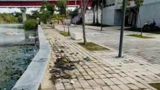 Candelaria, de Pueblo a Cochinero Mágico; malecón se encuentra lleno de basura