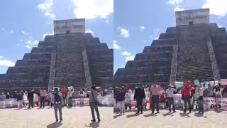 Maestros del CNTE en Yucatán realizan protesta en Chichén Itzá por el paro laboral de 72 horas
