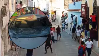 Un auto fue gravemente dañado por un hombre que se estrelló contra él