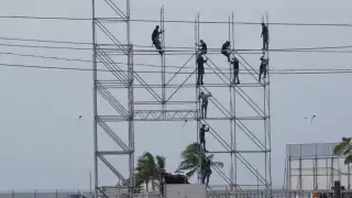 Protección Civil se encuentra verificando el armado de escenarios en Campeche