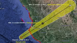 El Huracán Lidia se encuentra cerca de Puerto Vallarta, Jalisco