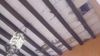 Se derrumba parte del techo del Ayuntamiento de Tixkokob