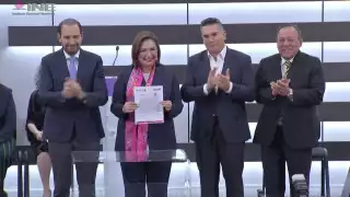Xóchitl Gálvez realizó ante el INE el registro de su candidatura presidencial para los comicios del 2 de junio