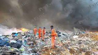 Autoridades de Protección Civil arribaron al relleno sanitario de Tizimín