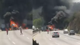 Así lucía el incendio previo a las 14:00 horas