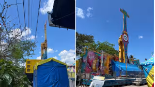 Feria en Hopelchén en riesgo: detectan juego mecánico junto a cables de alta tensión; ordenan reubicarlo