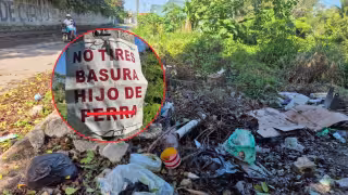 Ignoran letrero y siguen arrojando basura en lote abandonado de Champotón