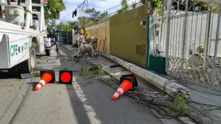 Los técnicos de la CFE empezaron los trabajos para restablecer el servicio