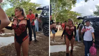 Wendy Guevara estuvo con el Team Infierno en la Feria Xmatkuil 2023