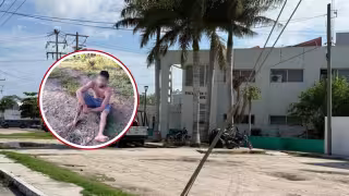 Pobladores de Champotón amarran a sujeto acusado de robar material del Tren Maya